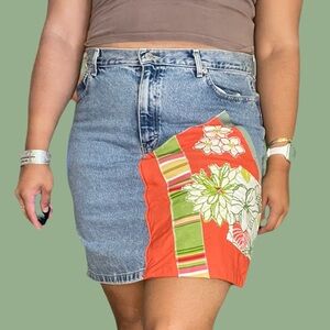 Reworked Tommy Hilfiger denim mini skirt size 16